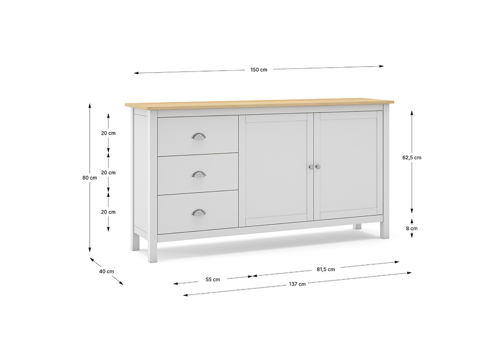 Aparador 2 puertas y 3 cajones ROSE