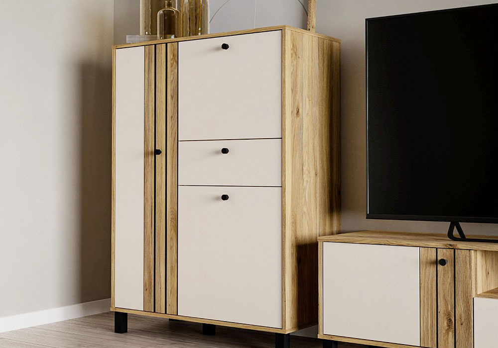 Aparador 3 gavetas 1 porta e furo ARNEY