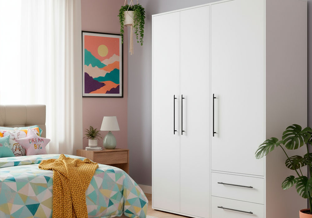 Armário com 4 portas de batente e 4 gavetas IBIZA Armário com 4 portas de batente e 4 gavetas IBIZA