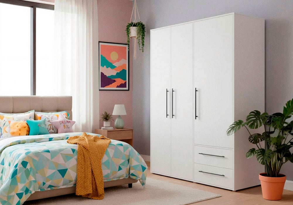 Armário com 4 portas de batente e 4 gavetas IBIZA Armário com 4 portas de batente e 4 gavetas IBIZA