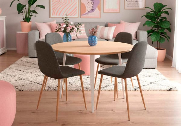 Silla de comedor textil gris VEGA