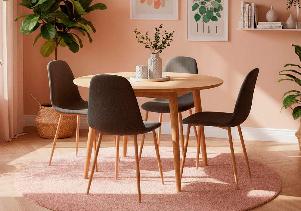 Silla de comedor textil gris VEGA