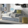 Cama compacto de 90 ó 105 con 3 contenedores y 2 cajones corban PLUS