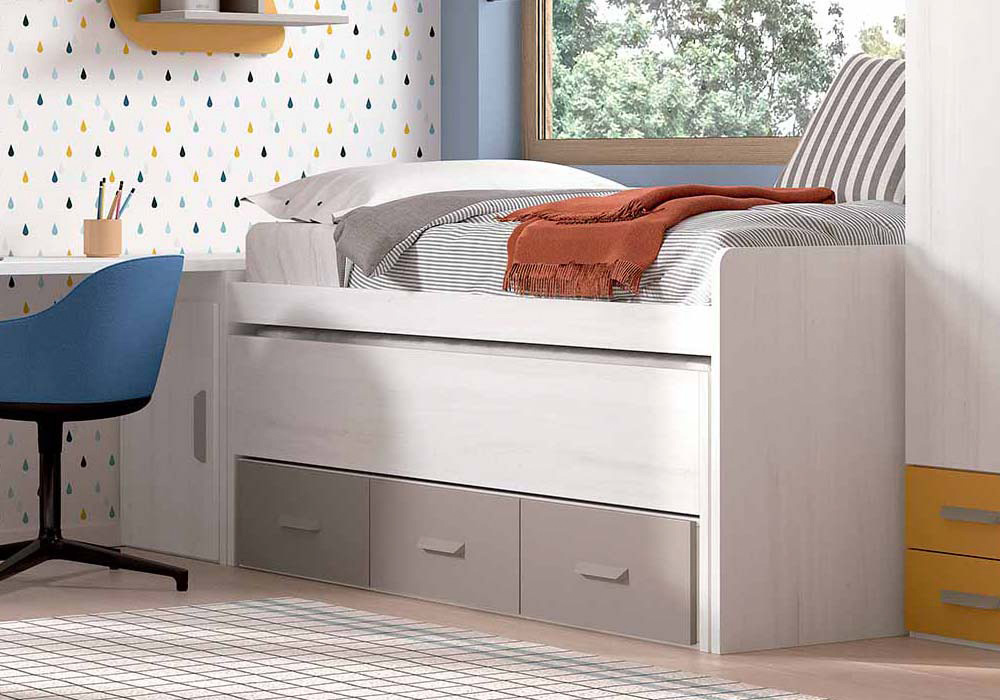 Compacto de 90/105 con cama, corona y 3 cajones CORBAN PLUS