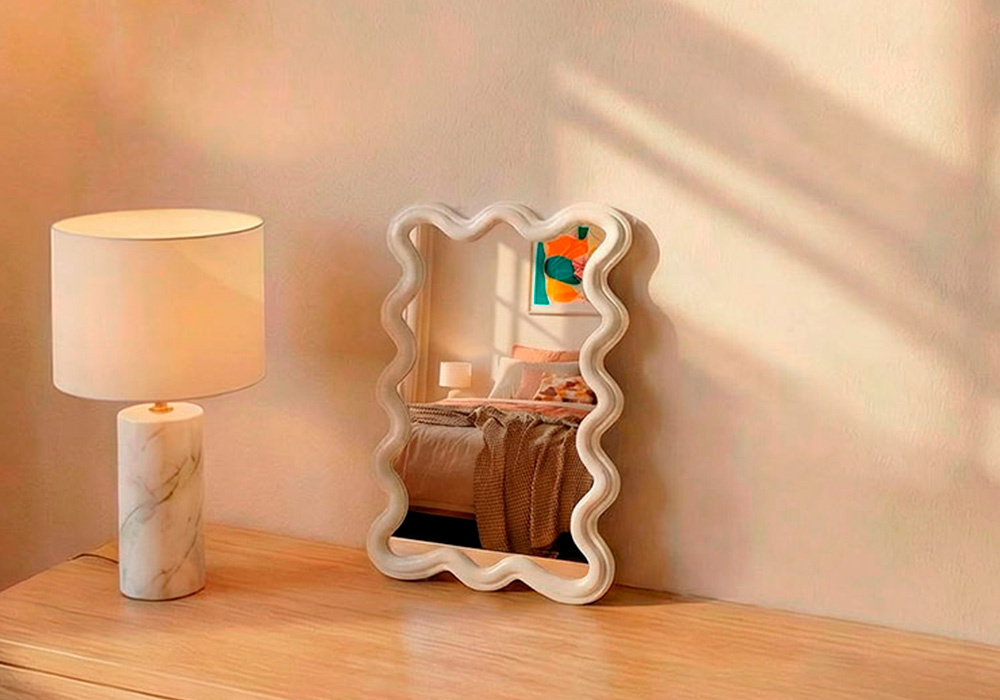 Espelho de mesa com LEDs WAVY