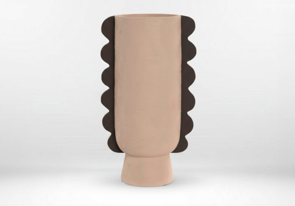 Vaso de grés marrom ONDE