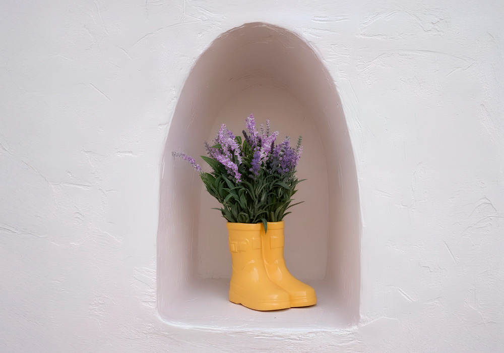 Pote de cerâmica com planta de BOOT