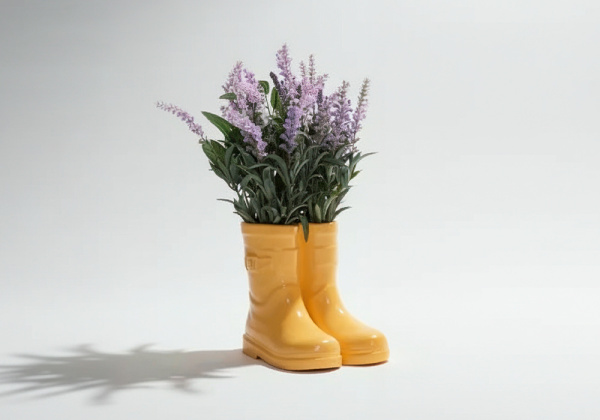 Macetero de cerámica con planta BOOT