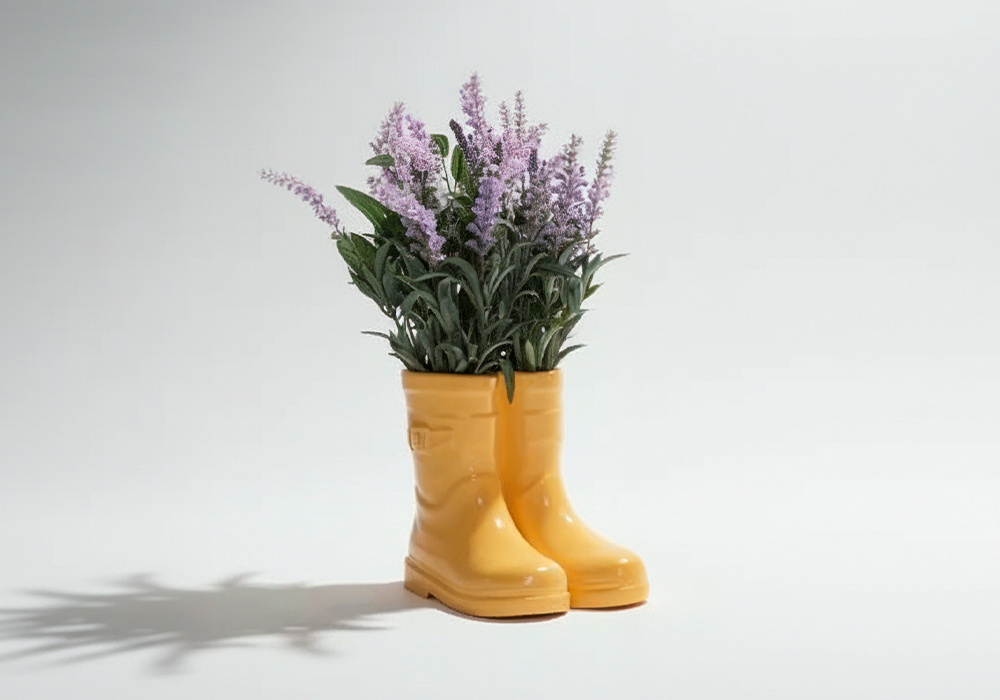 Macetero de cerámica con planta BOOT