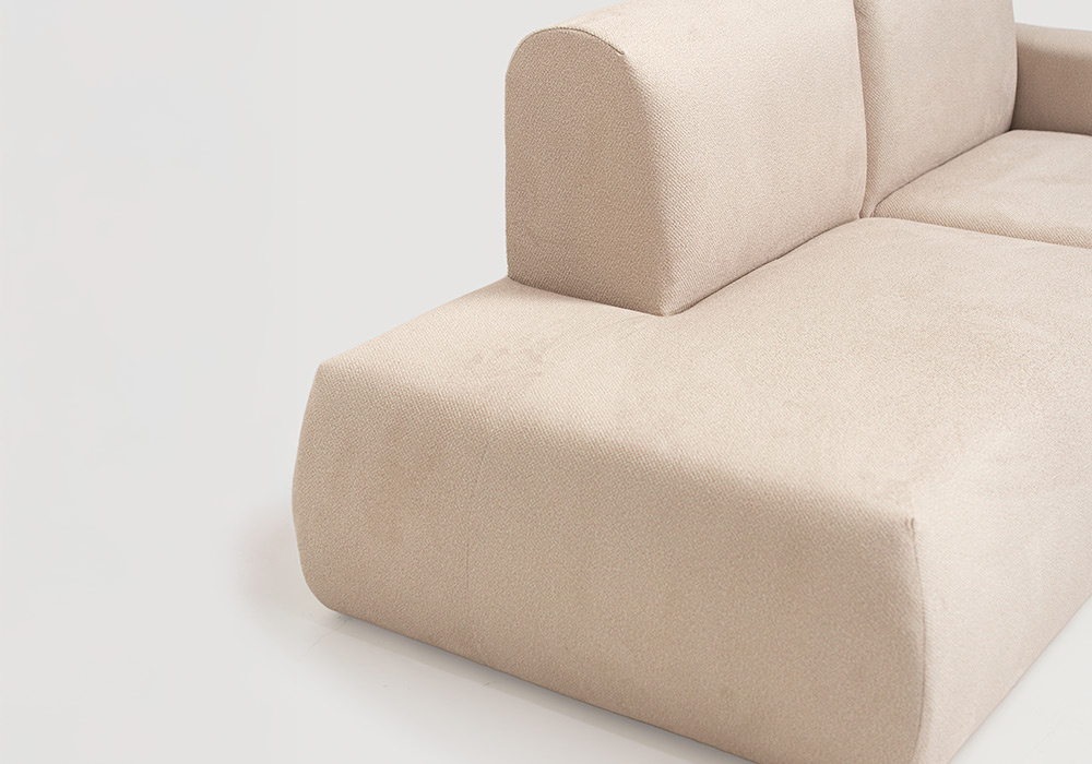 Sofá modular terminal con chaiselongue y puf TINA