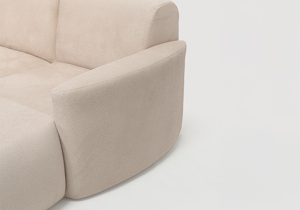 Sofá modular terminal com chaise-longue e puff TINA