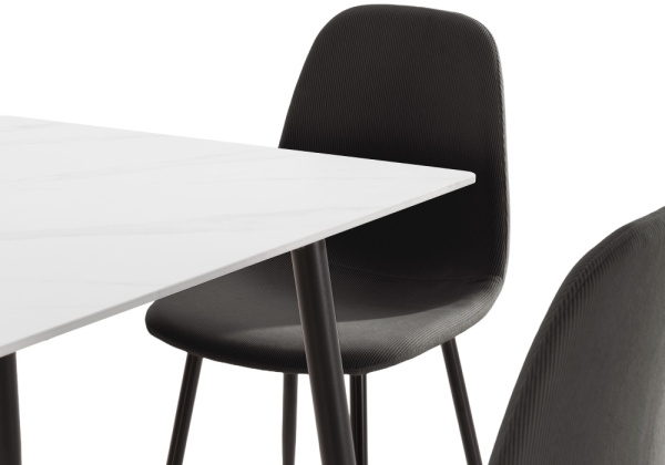 Pack mesa y sillas comedor VAINA grises detalle pata