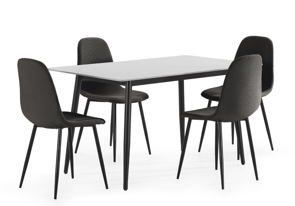 Pack mesa y sillas comedor VAINA gris oscuro