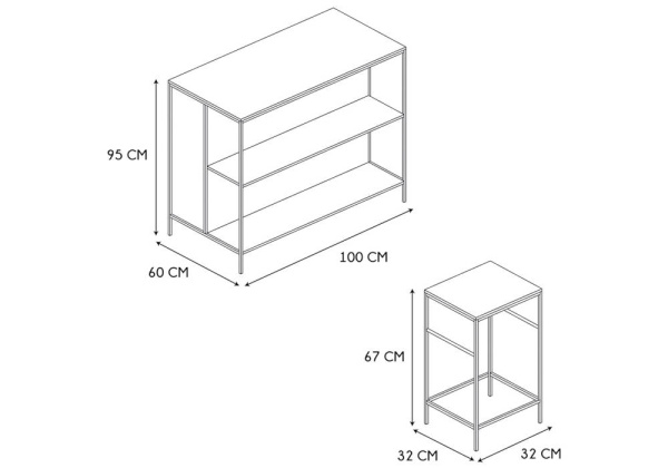 Mesa isla de cocina con taburetes TALLO croquis