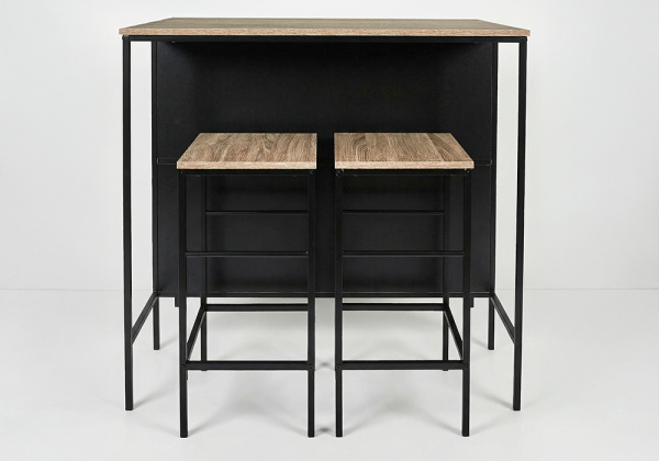 Mesa isla de cocina con taburetes TALLO vista frente