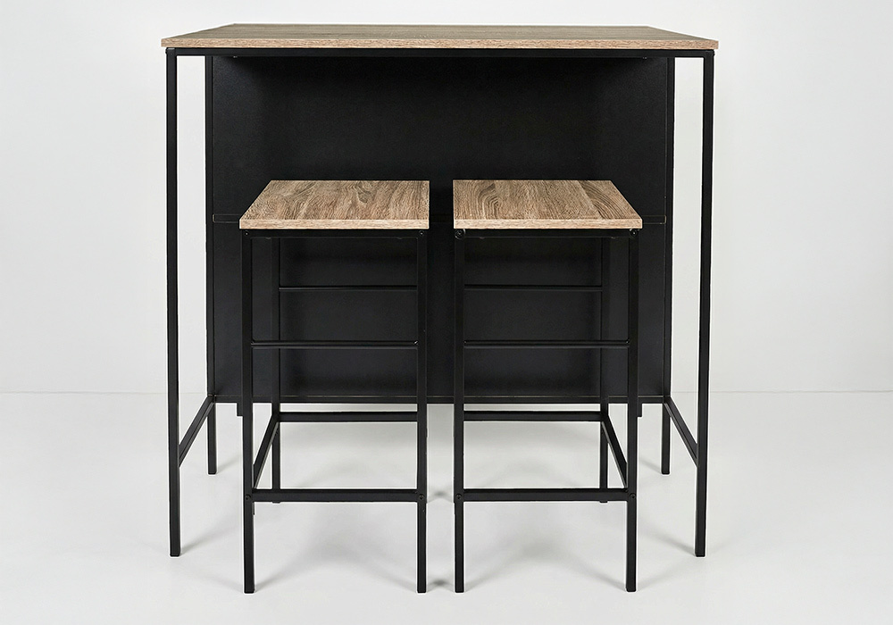 Mesa isla de cocina con taburetes TALLO vista frente