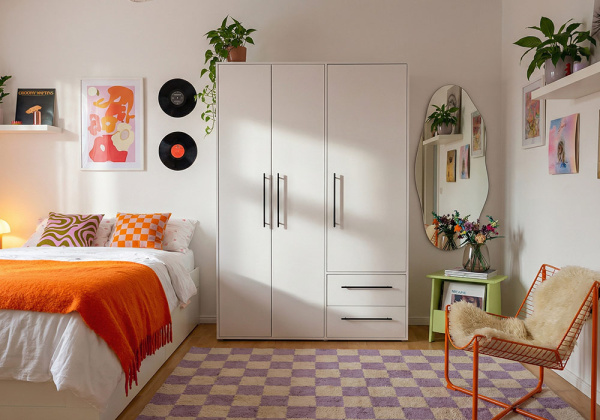 Armário com 4 portas de batente e 4 gavetas IBIZA