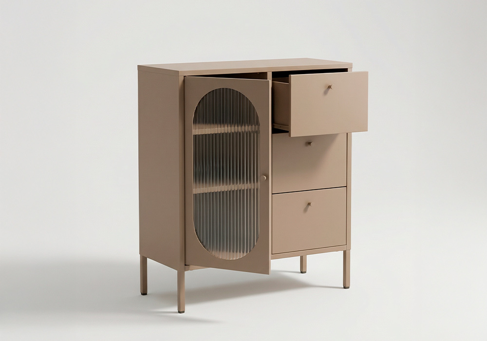 Aparador 1 puerta y 3 cajones metálico COLORS