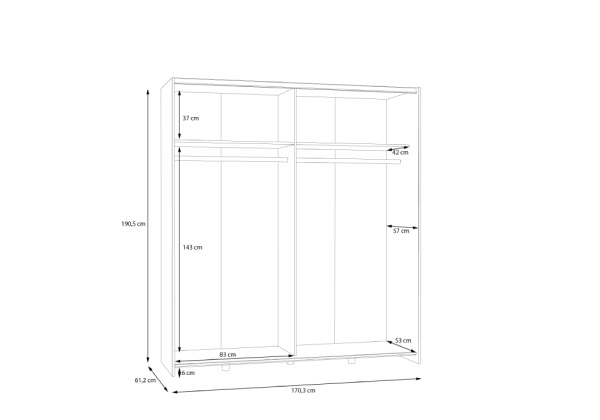 Armario 2 puertas correderas SPARK Armario 2 puertas correderas SPARK