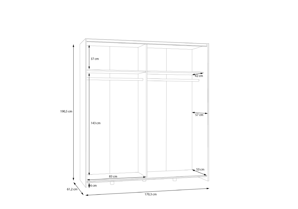 Armario 2 puertas correderas SPARK Armario 2 puertas correderas SPARK