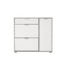 Zapatero 2 cajones abatibles y 1 puerta ARCO Cemento-Blanco frente