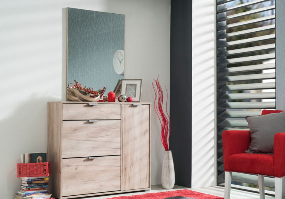 Sapateira com 2 gavetas basculantes e 1 porta ARCO