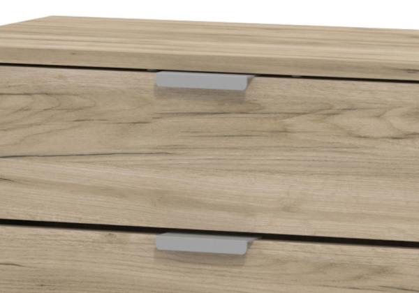 Zapatero 2 cajones abatibles y 1 puerta ARCO Roble-Gris detalle tiradores