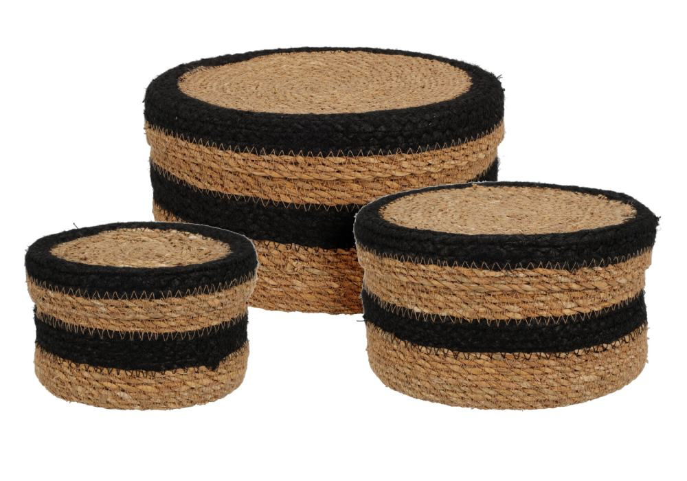 Cesta de esparto con tapa RIZO conjunto