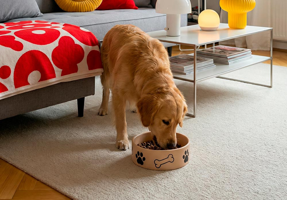 Comedero para mascotas WOW - beige/decorada