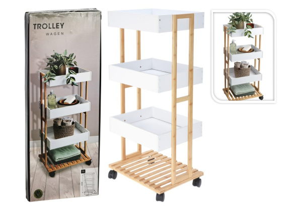 Batida do carrinho de armazenamento de bambu Batida do carrinho de armazenamento de bambu