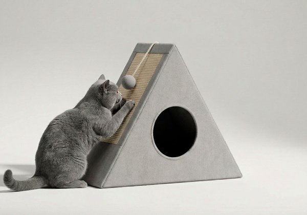 Casa plegable para gatos ZING - gris/animal