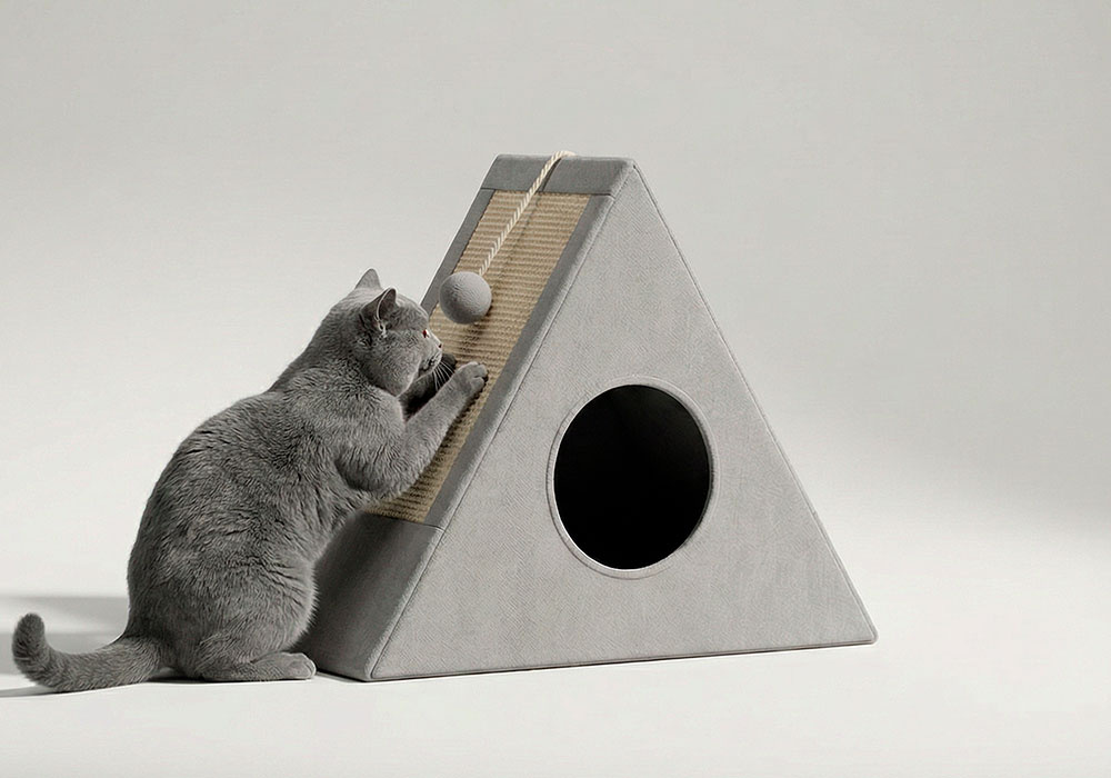 Casa plegable para gatos ZING - gris/animal