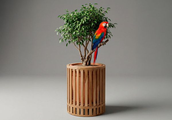 Vaso para plantas em teca RONDA