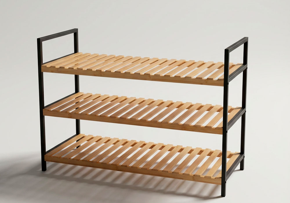 Zapatero 3 baldas bambú BOX lateral