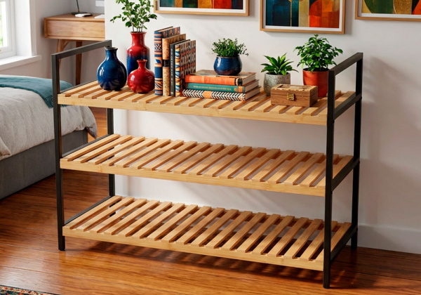 Sapateira com 3 prateleiras em bambu BOX