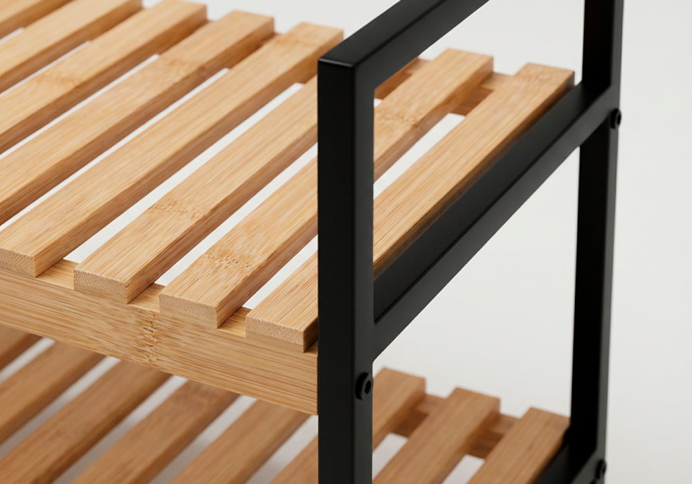 Zapatero 2 baldas bambú DOOS detalle