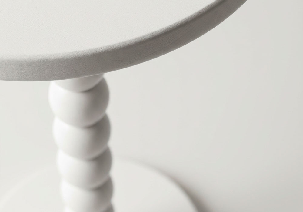 Mesa auxiliar madera alto 50 cm NOVA blanco detalle