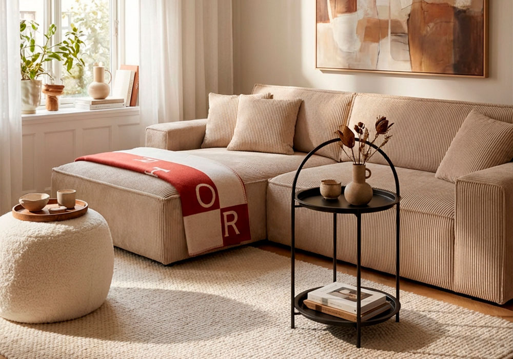 Mesa auxiliar metálica BRISA negro ambiente