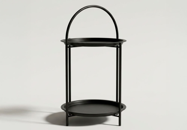 Mesa auxiliar metálica BRISA negro frente