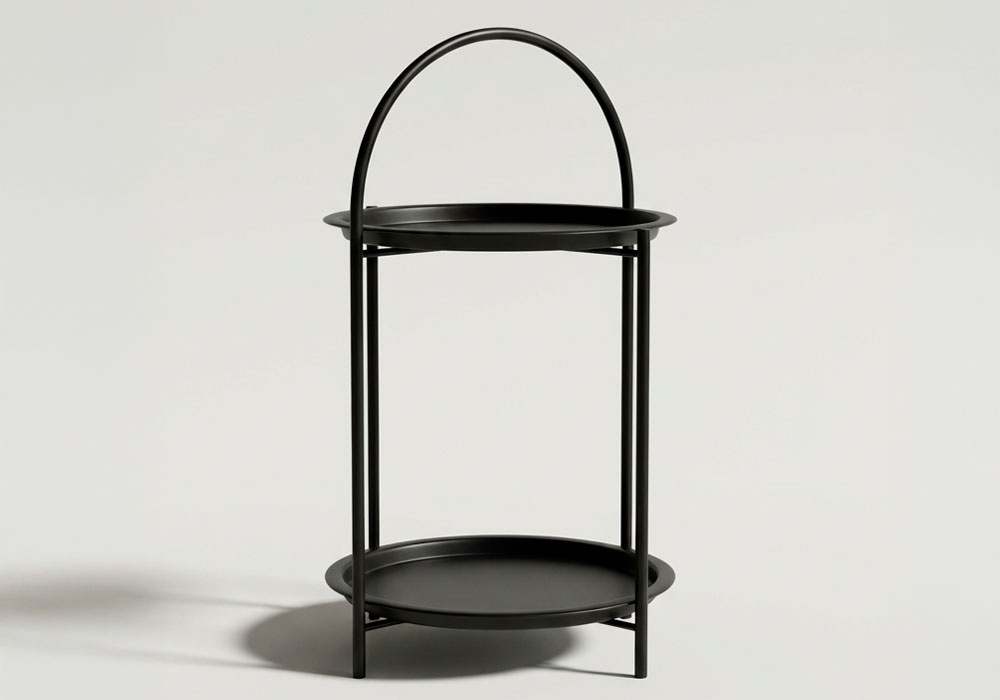 Mesa auxiliar metálica BRISA negro frente