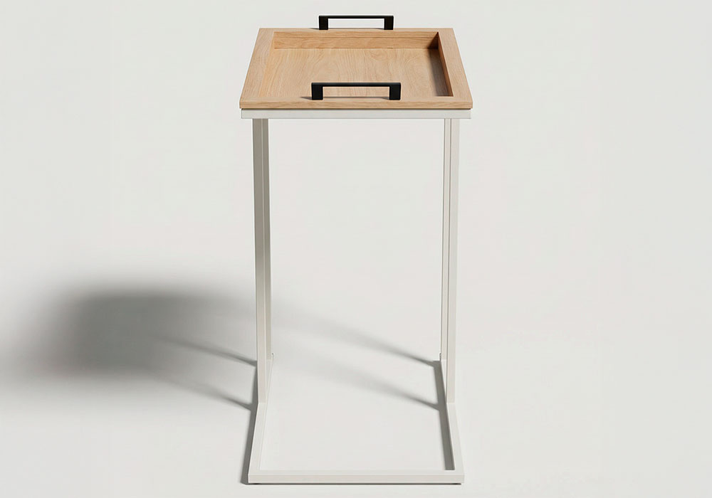 Mesa auxiliar sofá con bandeja PULSO frente