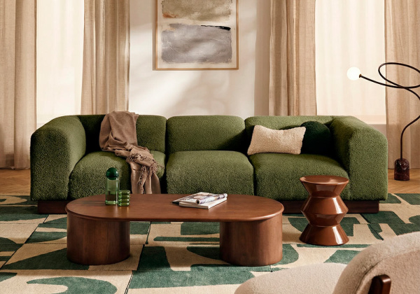 Mesa auxiliar metálica marrón POPI ambiente