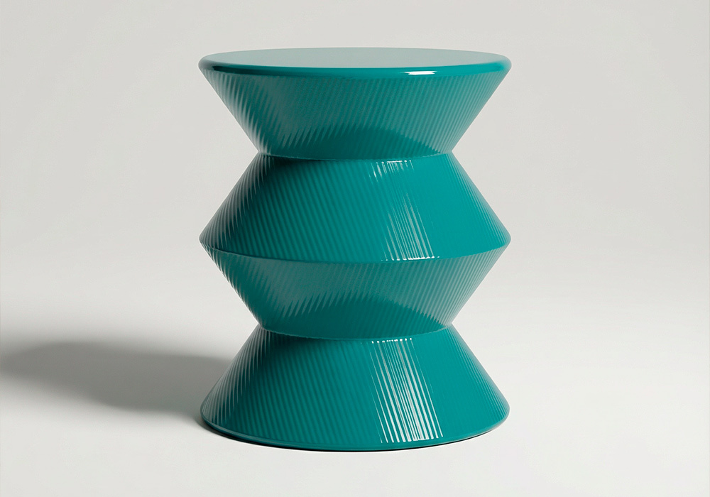 Mesa auxiliar metálica VIDA verde frente