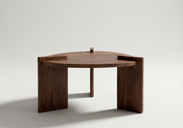 Mesa auxiliar madera mango ARISTA marrón frente