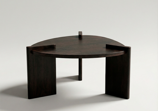 Mesa auxiliar madera mango ARISTA chocolate frente