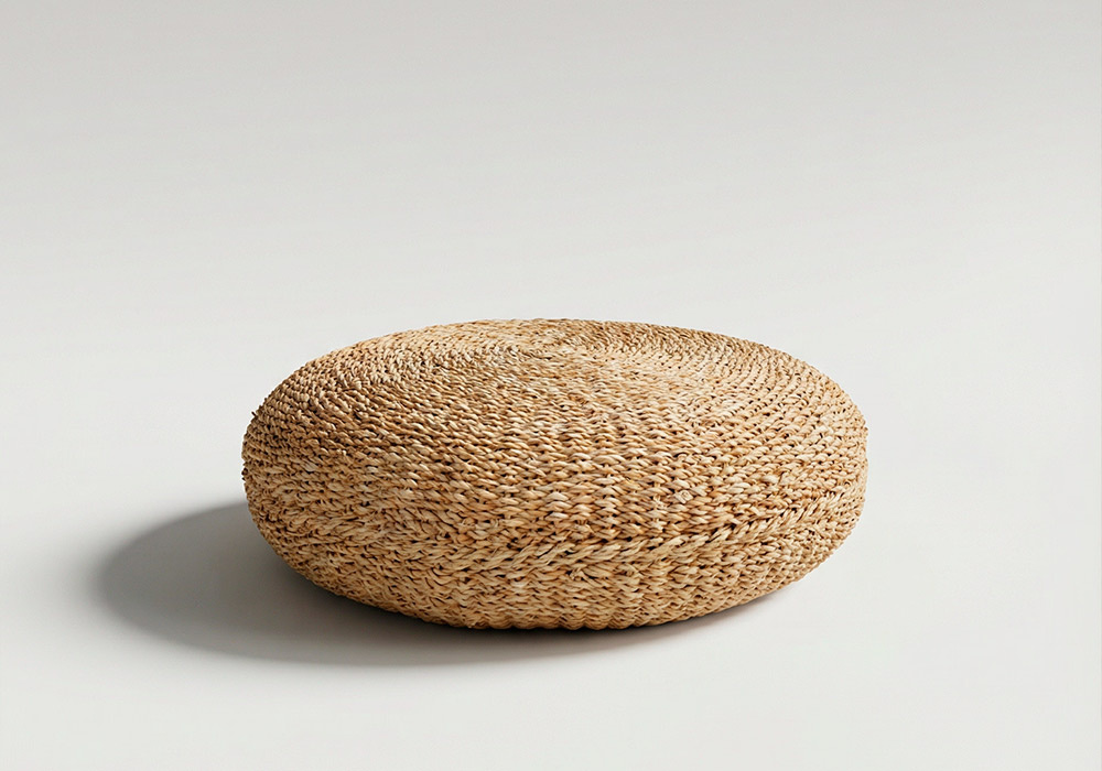 Puff de suelo redondo de seagrass OPAL frente