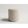 Puff redondo tapizado blanco ICONIC frente