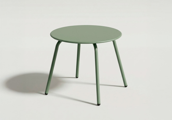 Mesita auxiliar metálica OLA verde Lado