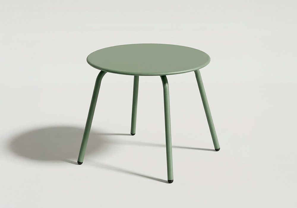 Mesita auxiliar metálica OLA verde Lado
