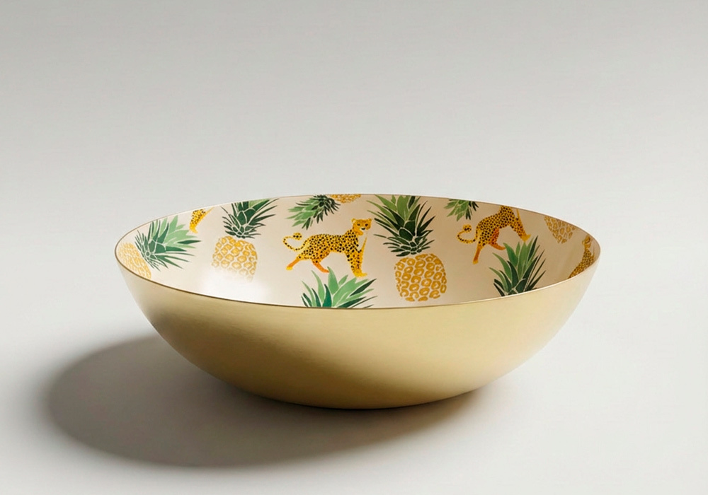 Plato con estampado TEBAS piñas